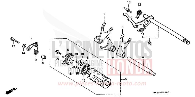 BARILLET DE SELECTION de Africa Twin 750 SHASTA WHITE (NH138H) de 1992